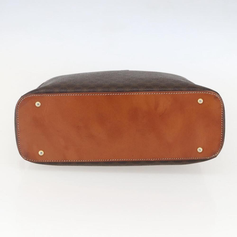 CELINE Macadam Canvas Hand Bag PVC Leather Brown Gold Auth 158983 - Picture 5 of 16